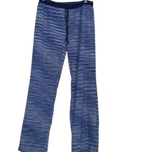 Karen Neuburger Womens Lounge Pajama Pants Blue Striped Size L Polyester & Spand